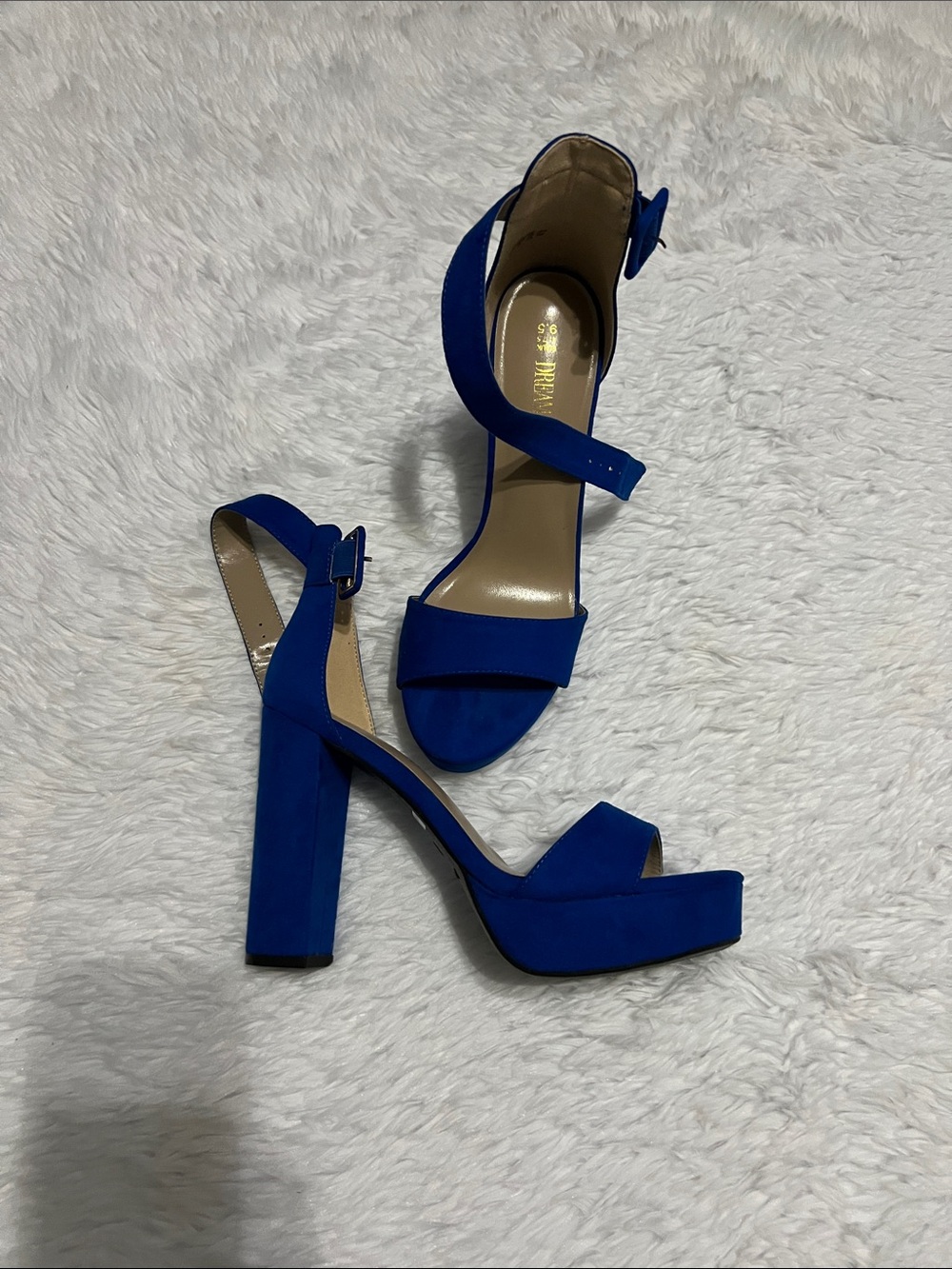 Dream Pairs Cobalt Blue Platform Block Heel Sandals